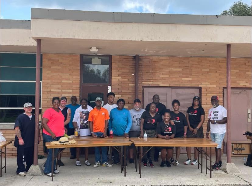 Patrick and community volunteers at the Patterson Hurricane Francine relief distribution.